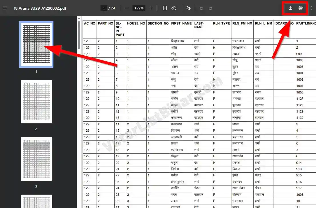 Bihar Voter List 2003 E-Roll PDF Download